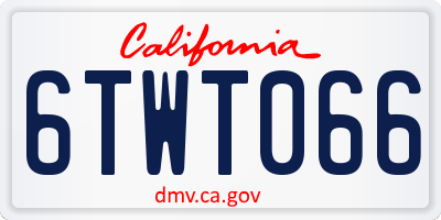 CA license plate 6TWT066