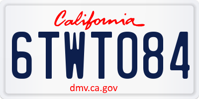 CA license plate 6TWT084