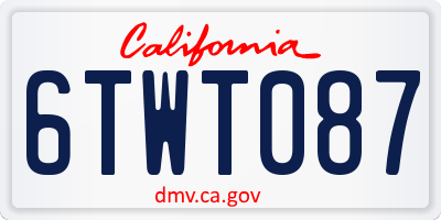 CA license plate 6TWT087