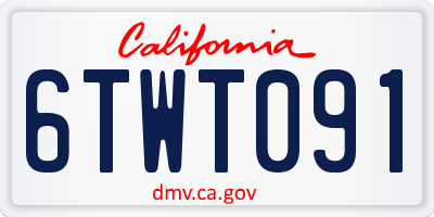 CA license plate 6TWT091