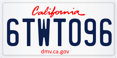 CA license plate 6TWT096