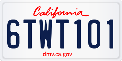 CA license plate 6TWT101
