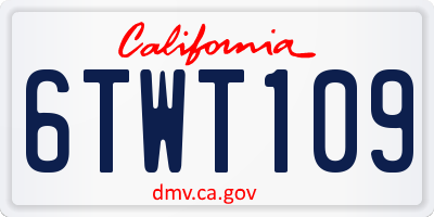 CA license plate 6TWT109
