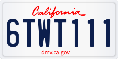 CA license plate 6TWT111