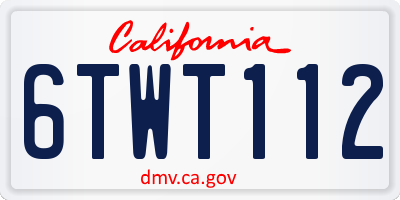 CA license plate 6TWT112