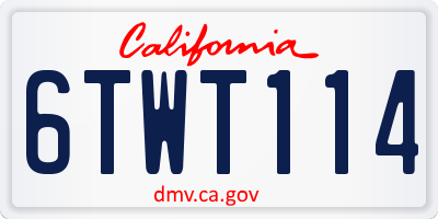 CA license plate 6TWT114