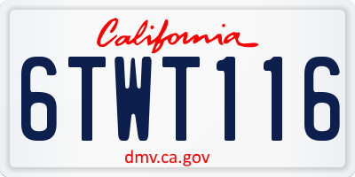 CA license plate 6TWT116