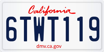 CA license plate 6TWT119