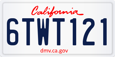 CA license plate 6TWT121