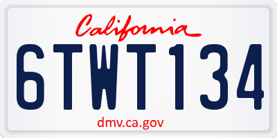CA license plate 6TWT134