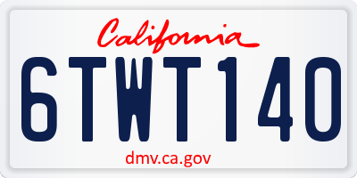CA license plate 6TWT140