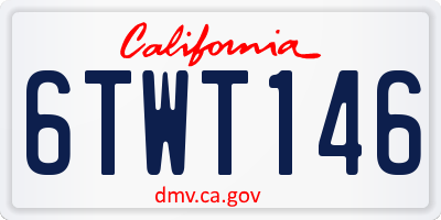 CA license plate 6TWT146