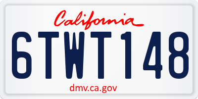 CA license plate 6TWT148