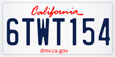 CA license plate 6TWT154