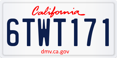 CA license plate 6TWT171