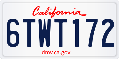 CA license plate 6TWT172