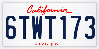 CA license plate 6TWT173