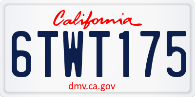 CA license plate 6TWT175
