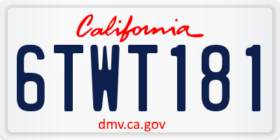 CA license plate 6TWT181