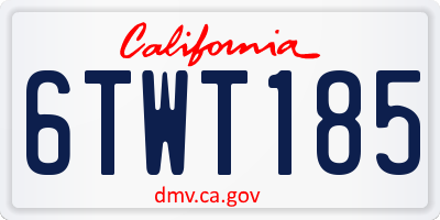 CA license plate 6TWT185