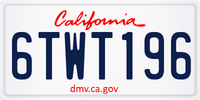 CA license plate 6TWT196