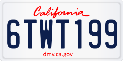 CA license plate 6TWT199