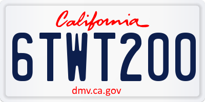 CA license plate 6TWT200