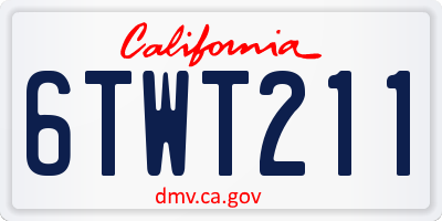 CA license plate 6TWT211