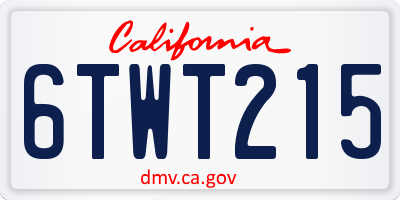 CA license plate 6TWT215