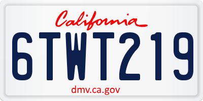CA license plate 6TWT219