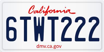 CA license plate 6TWT222