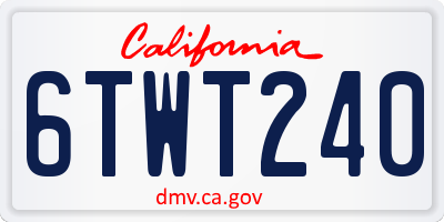 CA license plate 6TWT240