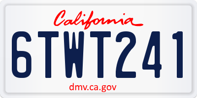 CA license plate 6TWT241