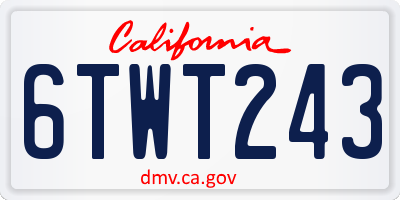 CA license plate 6TWT243