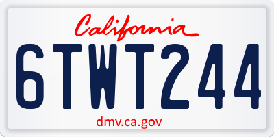 CA license plate 6TWT244