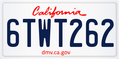 CA license plate 6TWT262