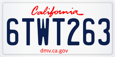 CA license plate 6TWT263