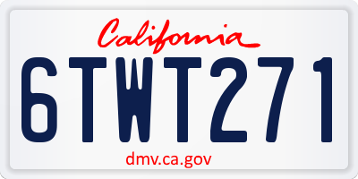 CA license plate 6TWT271