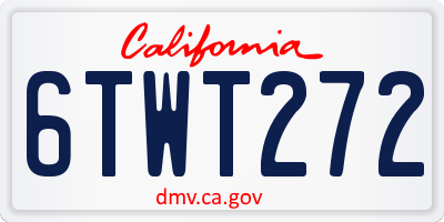 CA license plate 6TWT272