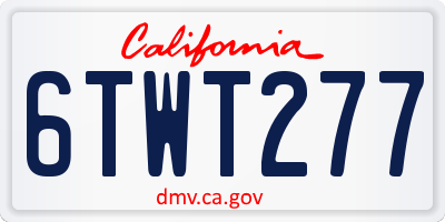 CA license plate 6TWT277