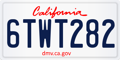 CA license plate 6TWT282
