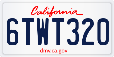 CA license plate 6TWT320