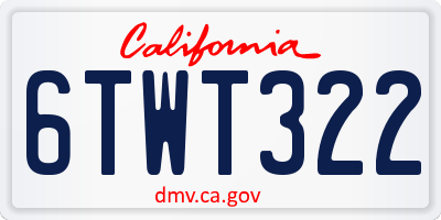 CA license plate 6TWT322
