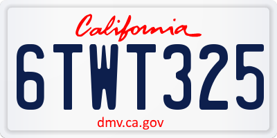 CA license plate 6TWT325