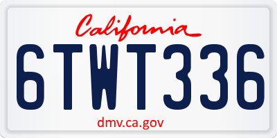 CA license plate 6TWT336