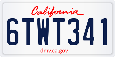 CA license plate 6TWT341