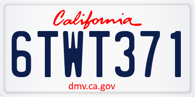 CA license plate 6TWT371