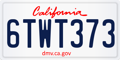 CA license plate 6TWT373