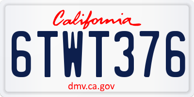 CA license plate 6TWT376