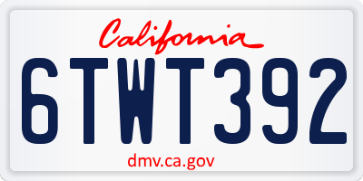 CA license plate 6TWT392